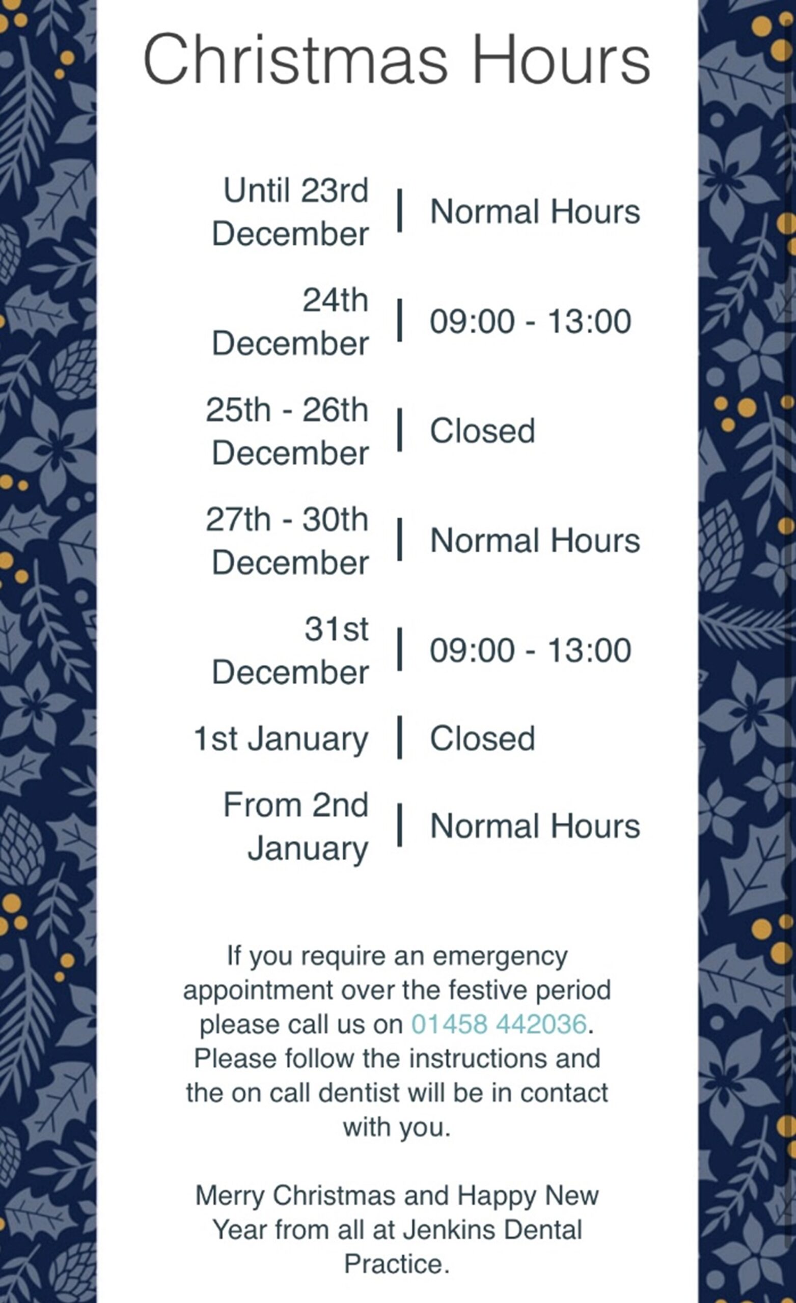 Christmas Opening Hours Scaled